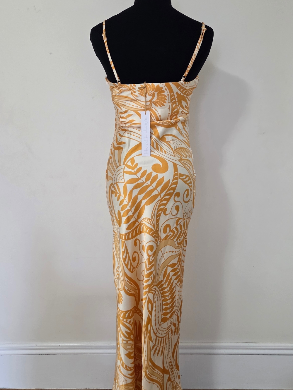 House Of Harlow 1960 Strappy Sleeve Yellow, Cream Floral Maxi Slip Dress Size XS - Picture 4 of 11